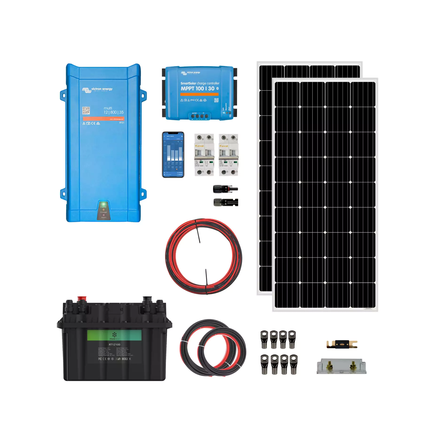 Kit Solar 1,6kWh x Día, 800VA MPPT 30A Con Batería de Litio, Ecosolares